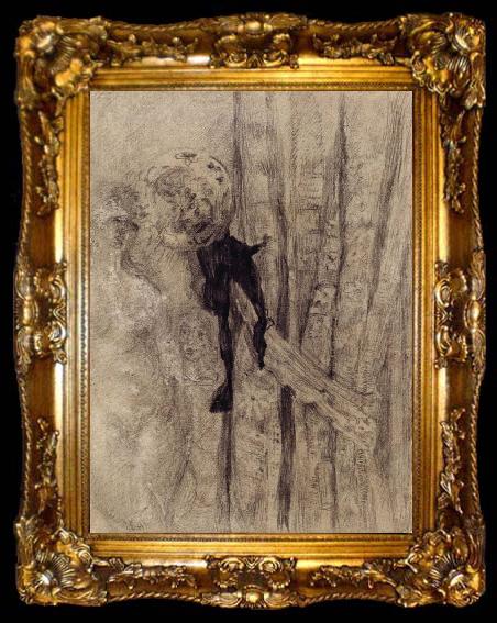 framed  James Ensor Nude with Curtain, ta009-2